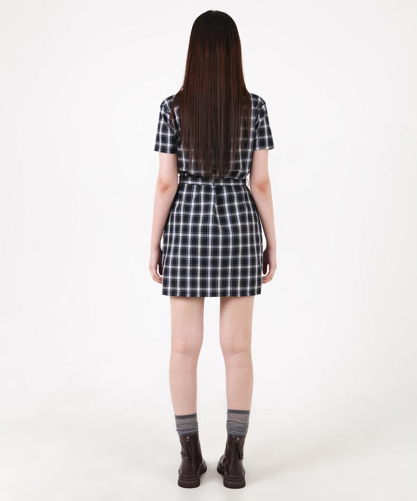 Catharsis Check Shirt Mini Dress Green One Size