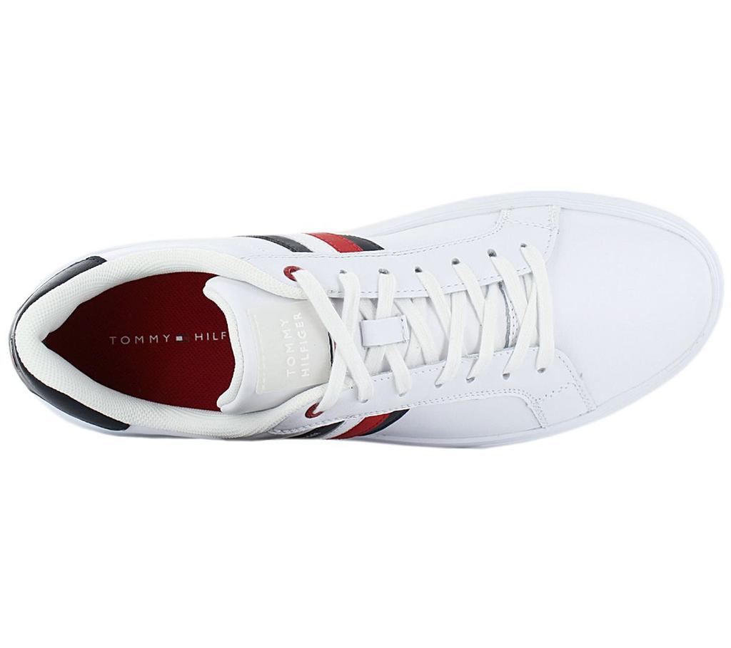 Tommy Hilfiger Essential Leather Cupsole - Мужская обувь Кожаные белые FM0FM02668-YBS Кроссовки Спортивная обувь ORIGINAL