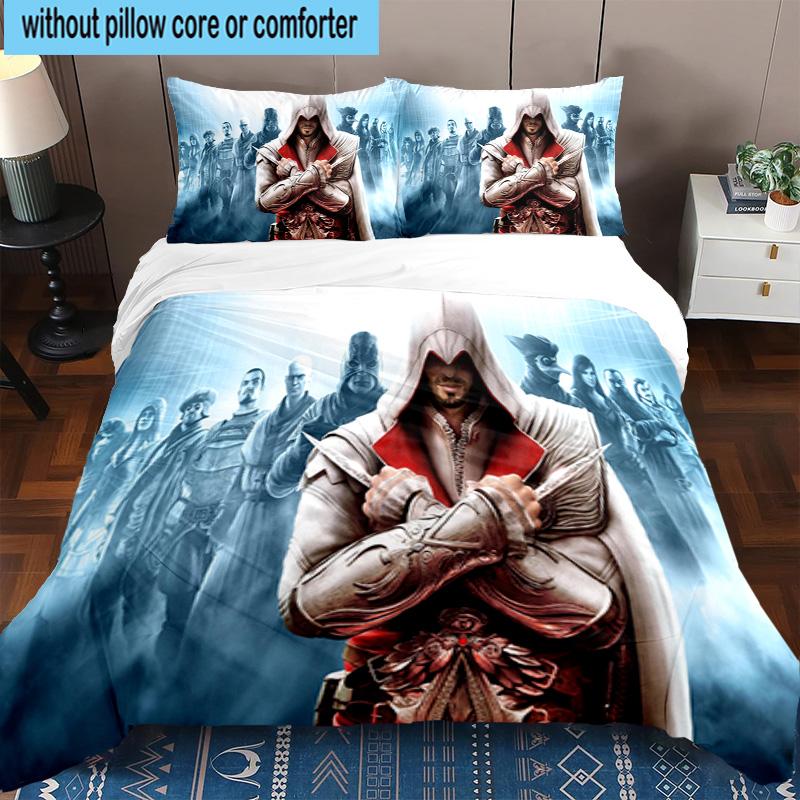 3PCS Assass Warrior 3pcs Bedding,Including 3PCS Duvet Cover And 2pcs Pillowcases Perfect for Christmas,Ideal for Bedroom, Dormitory