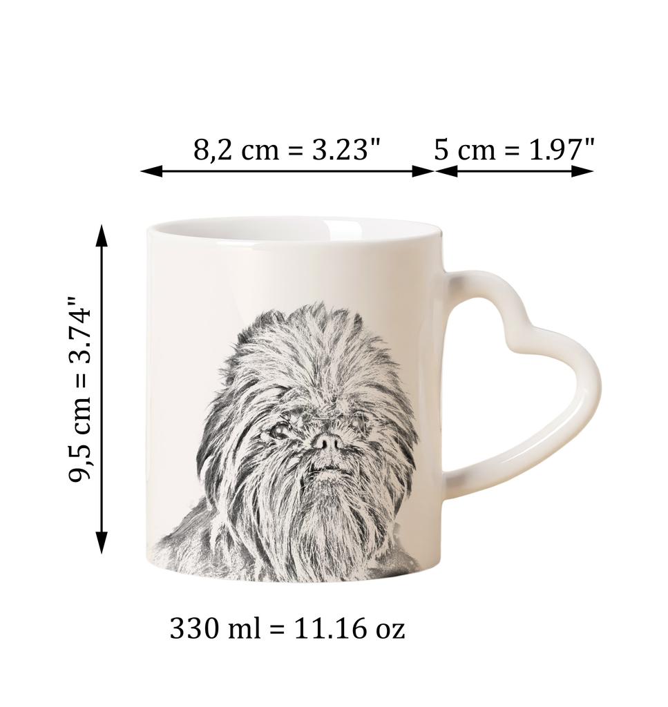 Affenpinscher, Affen, Affie - cup with a dog, adorable cup with a heart-shaped handle, universal gift from the Art-Dog brand