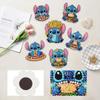 6Pcs DIY Diamond Painting Refrigerator Magnets, Disney Stitch, Cross-stitch Round Diamond Handicraft Home Decoration Gift