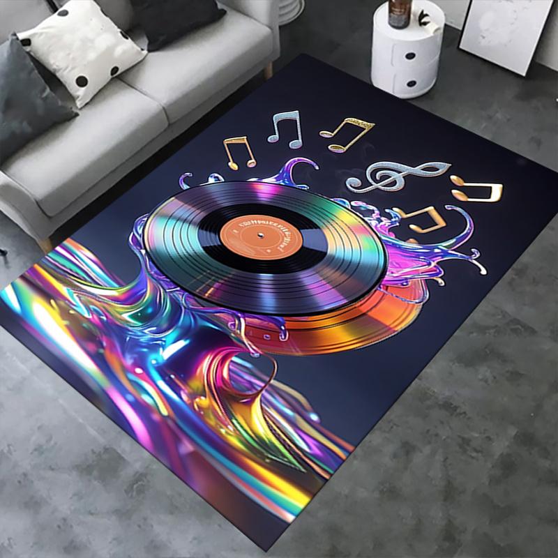 Colorful Vinyl Record Chair Mat: Office Carpet, Oversized Rug for Home Decor, Sofa Mat, Desk Pad Gift Suitable for Bedroom, Living Room, Any Room