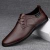 Мужские кожаные туфли с круглым носком, деловые туфли, ручная работа, повседневная обувь на шнуровке, мужские мокасины на платформе, лоферы слипоны