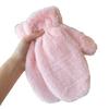1 Pair Ladies Winter Mittens Thickened Soft Plush Solid Color Cozy Anti-slip Elastic Windproof Heat Retention Warm Lady Outdoor Gloves