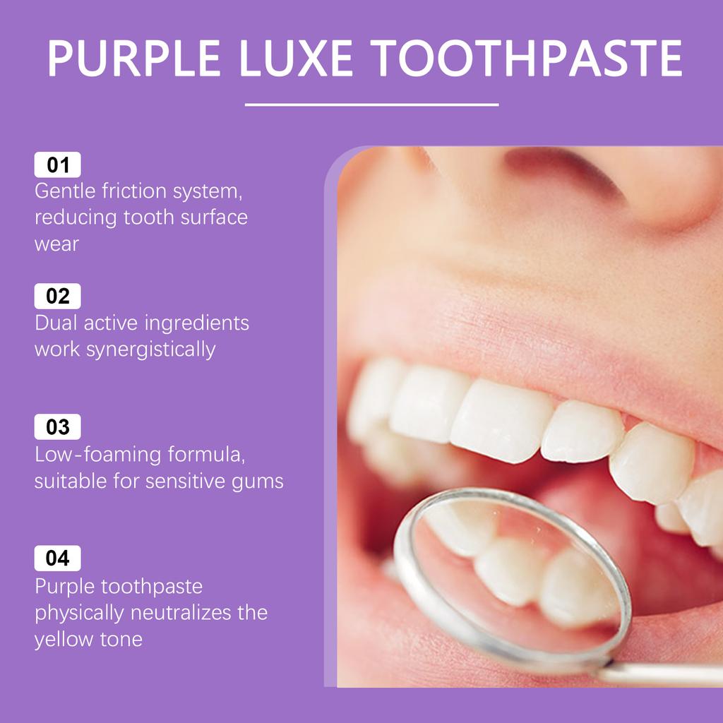 Purple Color Corrector Toothpaste Removal Plaque Stain Dental Bleaching Cleaning Oral Hygiene Fresh Breath Whitening Toothpaste