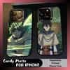 Чехол для телефона Y-Yuno Anime B-Black C-Clove для iPhone 16 17 15 14 12 13 Pro Max Черный Конфетный Матовый Ударопрочный Чехол