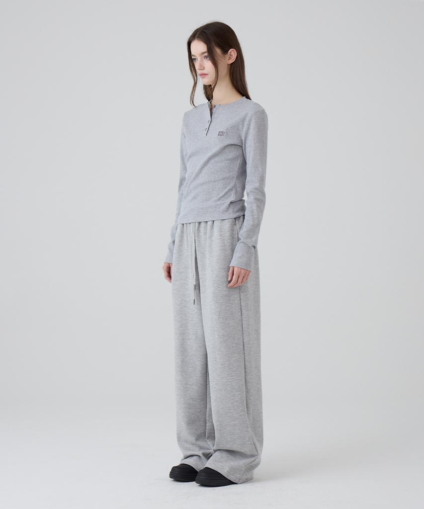 DANGLEDROP Dgdp Square Logo Slim Fit Long Sleeve_Melange Grey