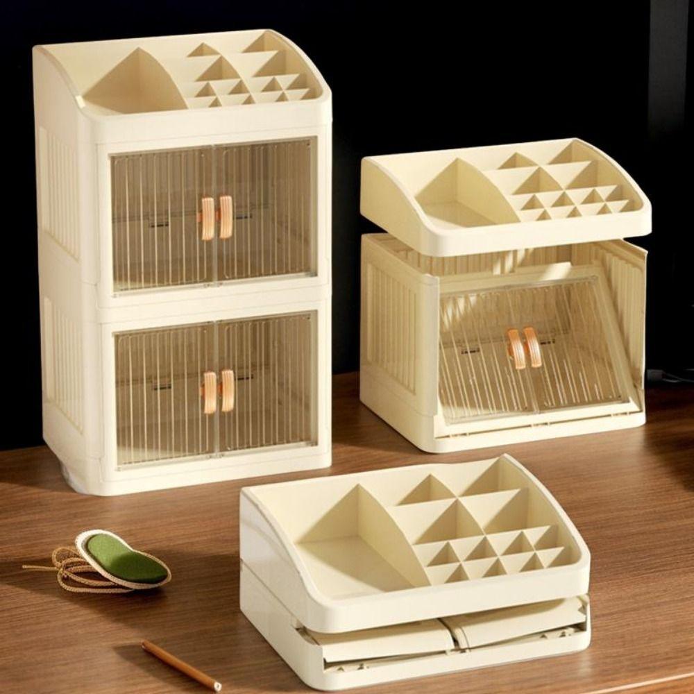 Plastic Makeup Storage Box Multi-Layer Stationery Rack Household Storage Shelf  Cosmetics Organizer