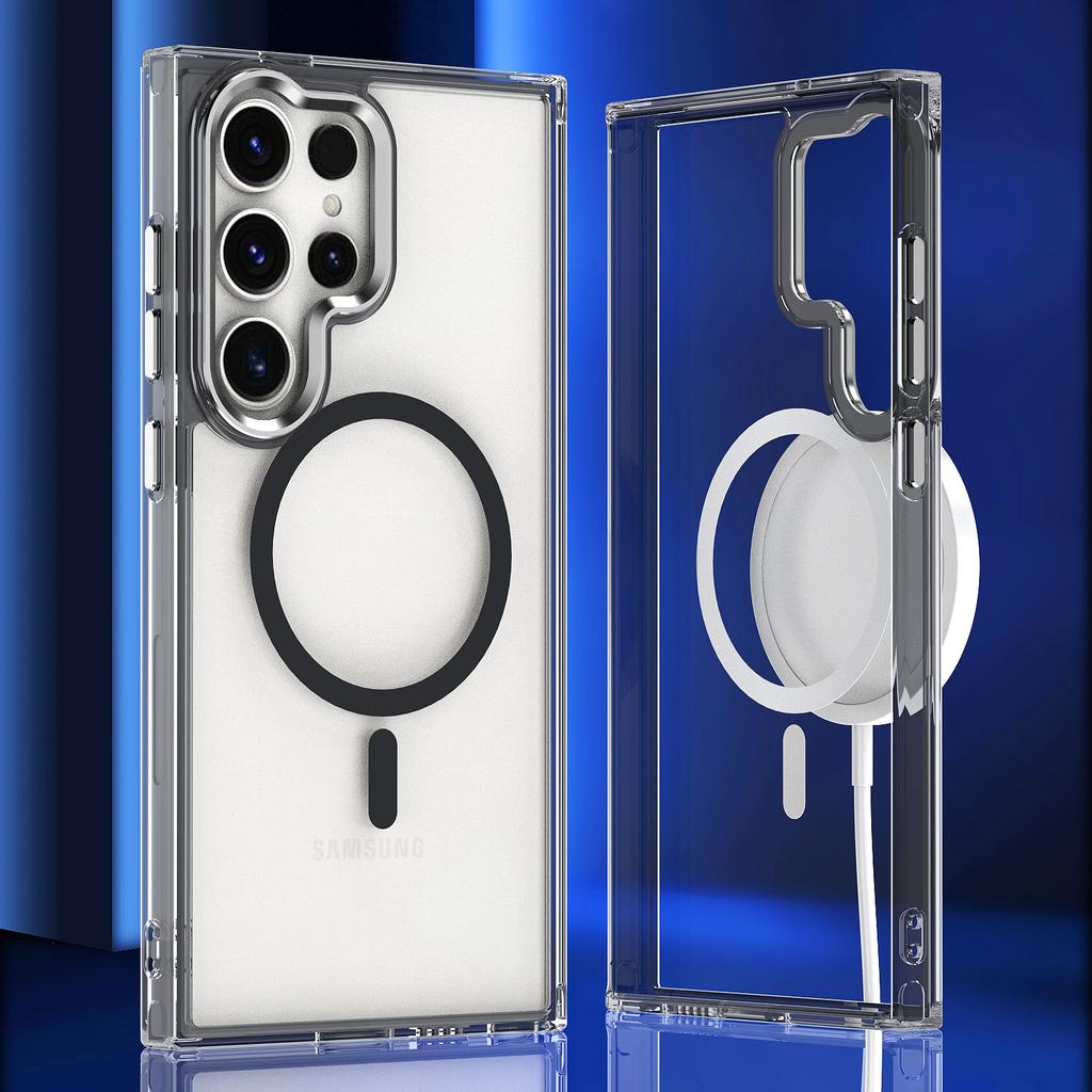 Подходит для Samsung S26Ultra яркий магнитный чехол для мобильного телефона S25Ultra прозрачный S24Ultra противоударный защитный чехол