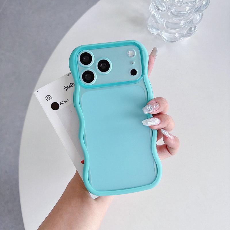 Мягкий чехол однотонный с волнистым краем для iPhone 17ProMax и iPhone 18Pro
