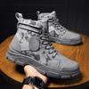 Autumn Winter Camouflage Shoes for Men Fashion Outdoor Male Booties 2024 Cotton Boots with Added Fluff Chunky Desert Ankle Boots
