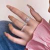 Милые розовые кольца в форме сердца для женщин, модные кольца со стразами для девочек, корейские модные аксессуары для пальцев, персонализированные ювелирные подарки