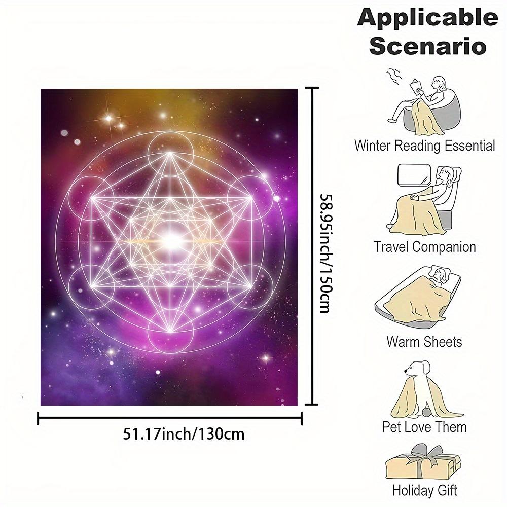 Metatron Cube Galaxy Print Throw Blanket Four Seasons Universal Office Home Gift
