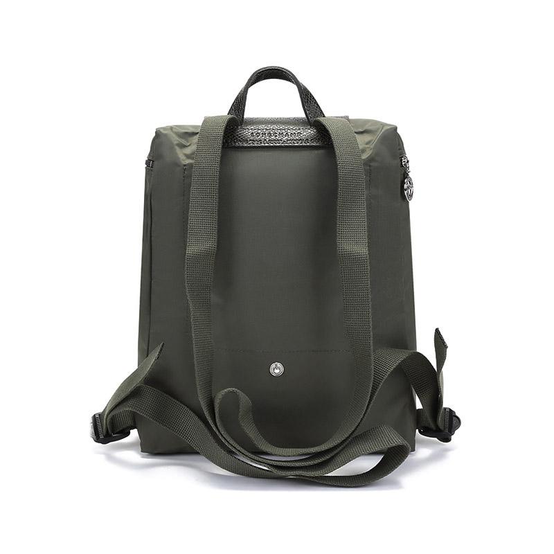 Longchamp Рюкзак Le Pliage Green 26 с короткими ручками на молнии из переработанного холста Женский рюкзак Лесной зеленый 1699919479