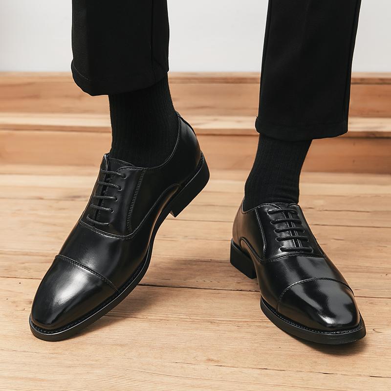 Модные классические кожаные повседневные туфли для мужчин на шнуровке, оксфордские туфли в стиле панк, мужская официальная обувь для отдыха, прогулок, деловая обувь