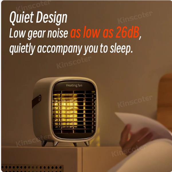 KINSCOTER Домашний Электрический Обогреватель Вентилятор Офисный Настольный Портативный Бесшумный Обогреватель Керамический Нагреватель PTC с Функцией Безопасного Отключения Питания