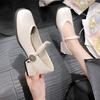 Versatile Retro Square Head Thick Heel Mary Jane Shoes Women's Autumn 2025 New Shallow Mouth Word with Medium Heel Single Shoes Women