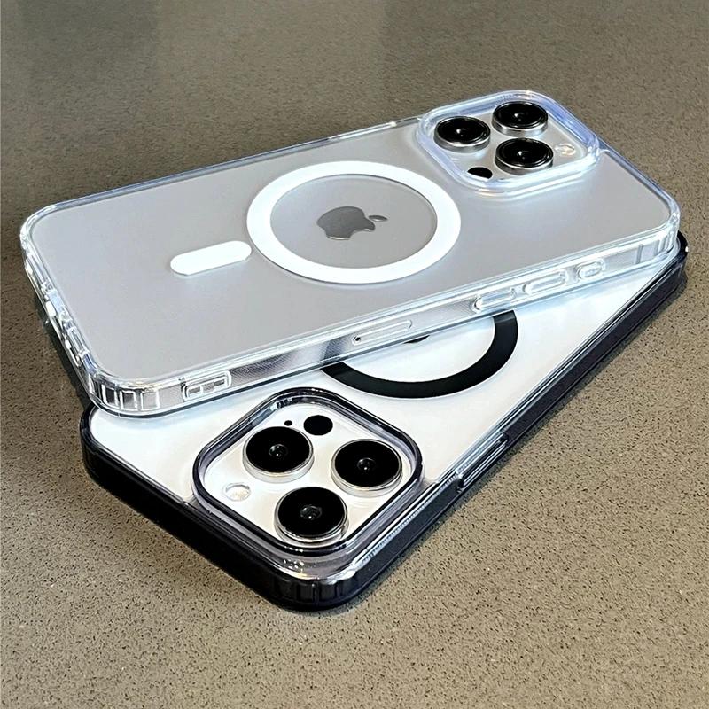 Luxury Matte Magsafe Wireless Charging Phone Case For For Iphone 11 12 13 14 15 16 Pro Max Plus Bumper Magnetic Transparent Cover