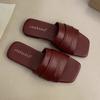 Fashion Trendy Foldable Soft Leather Slip-On Flat Bottom Sandals Women 2025 Summer Easy Wear Lazy Shoes Beach Vacation Women Slippers