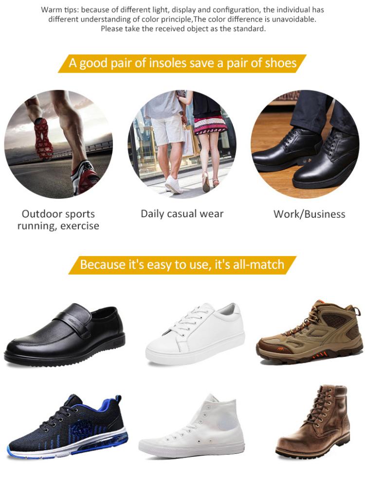 Новые стельки из пены с эффектом памяти для обуви, подошва, дезодорант, дышащая подушка, стельки для бега для ног, мужские и женские ортопедические стельки