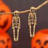 Gothic Punk Style Earrings, 3D Skeleton Design, Metal Alloy, Perfect for Halloween and Party
