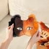 DIY Therian Mask Kit with Felt Fabric Sheet Plush Faux Fur Eye Mesh Blank Cat Mask Blank Animal Dress Up Mask for Boys Girls