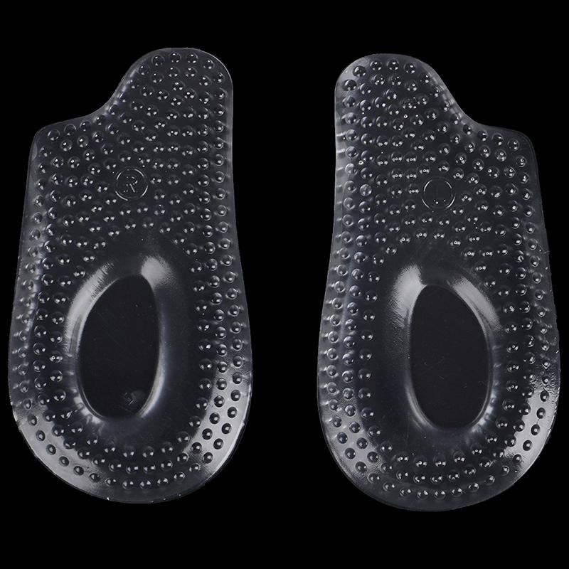 1Pair Soft Silicone Gel Insoles Heel Cushion Soles Pain Relief Support Shoe Pad
