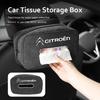 BYMF1 Car Seat Back Tissue Bag Leather Sun Visor Armrest Paper Storage Box For Citroen C4 C3 C5 C1 C2 C6 VTS C4L DS3 DS4 DS5 Grand