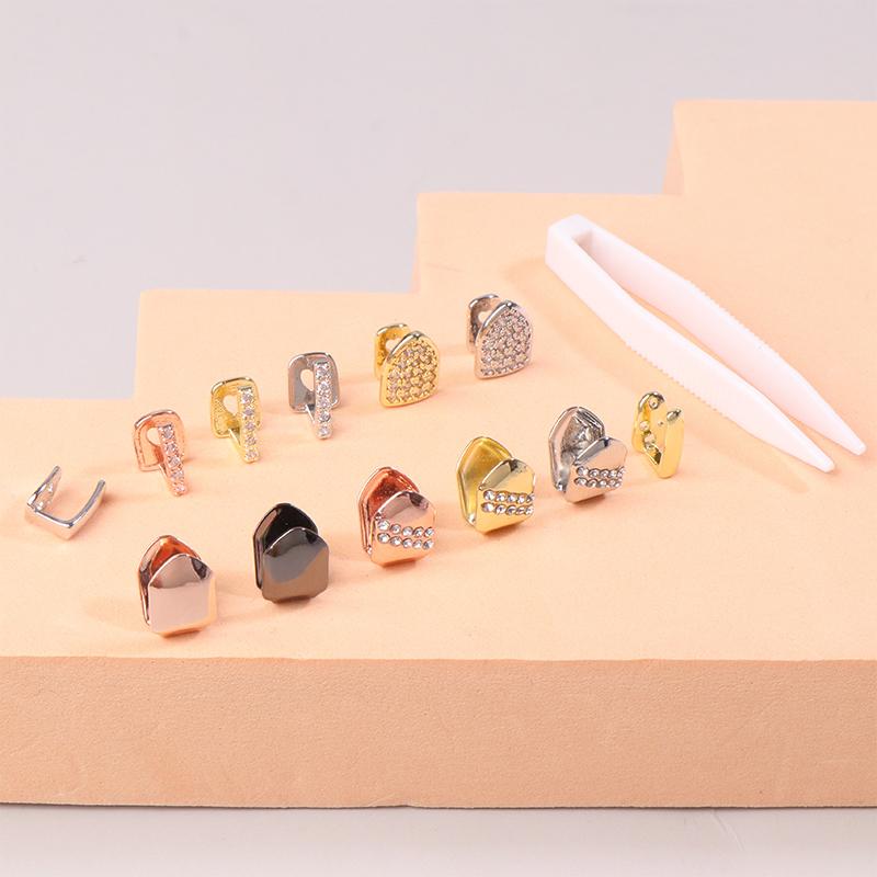 Хип-хоп одиночные верхние нижние зубные гриллзы модные кубические циркониевые зубные колпачки для женщин и мужчин украшения зубов ювелирные изделия