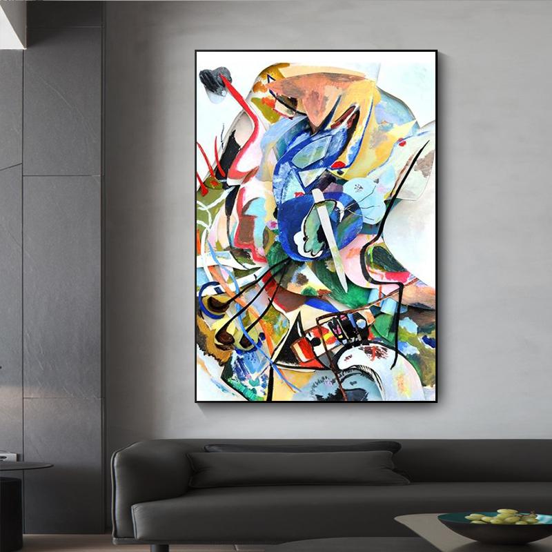 Vasily Kandinsky Famous Artwork Abstract Canvas Art Painting Poster and Print Picture Wall Art Cuadros Home Room Decoration
