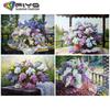 Diamond Painting Cross Stitch Lilac Full Square Diamond Mosaic Flower Embroidery Kit Picture Of Rhinestone Decor For Home