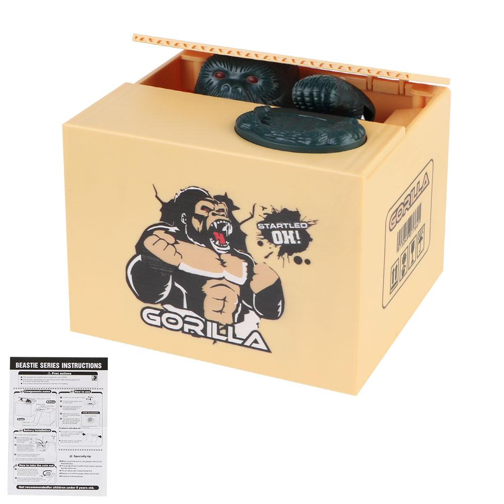 Kids Gift Electronic Money Saving Box Automated Coin Bank Action Figure Toys with Music Coin Piggy Bank Stealing Money Box