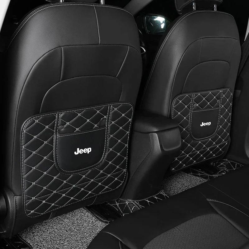 Защитная накладка на спинку сиденья автомобиля из ПУ кожи для Jeep Grand Cherokee WK2 2011-2019 Wrangler YJ TJ JK JL JKU