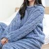 Autumn Women Cozy 2 Piece Sets Soft Thick Velvet Fleece Pullover and Pants Casual Warm Pajama Sets