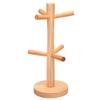 Wooden Mug 6 Holder Tree Hooks Heavy Duty Multifunctional Tea Coffee Cup Organizer