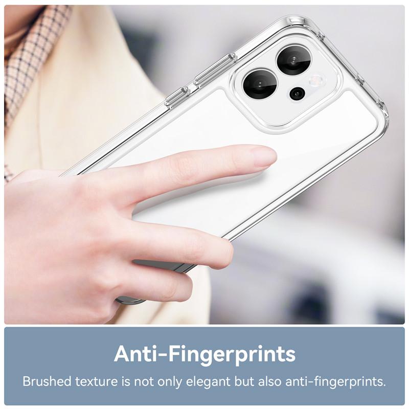 Для oppo Reno14 F 5G Чехол oppo Reno14 F 5G Обложка Funda Прозрачный ПК + Силикон Противоударный Защитный Чехол для Телефона oppo Reno14 F 5G