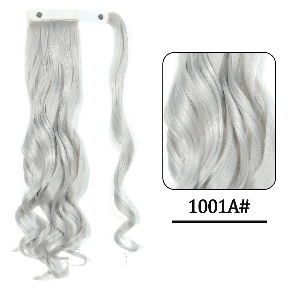 Women Fashion Long Wavy Ponytail Synthetic Fiber Natural Wavy Wrap Around Hair Extensions Daily Wear Long Wavy Hairpiece