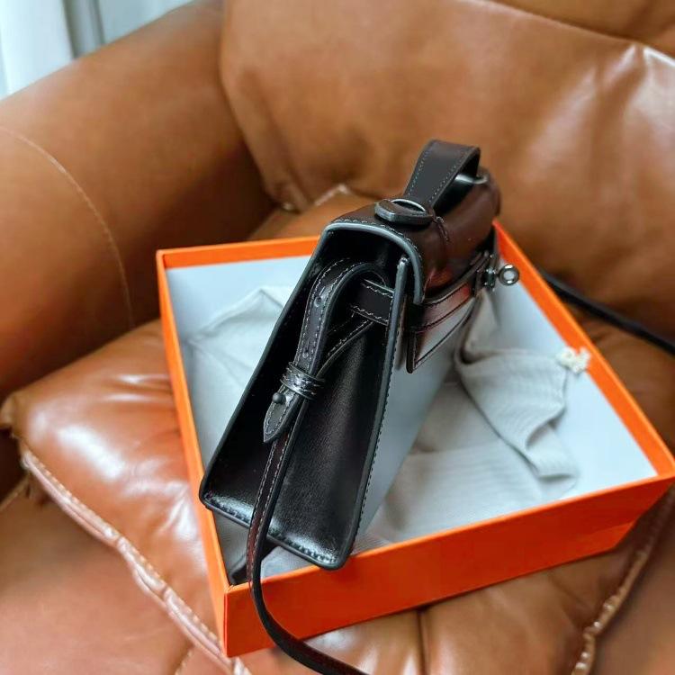 Вечерняя сумка Мини сумка Kelli сумка нового поколения 22 принт ладони swift коровья кожа черная BOX серебряная пряжка сумка-клатч на плечо