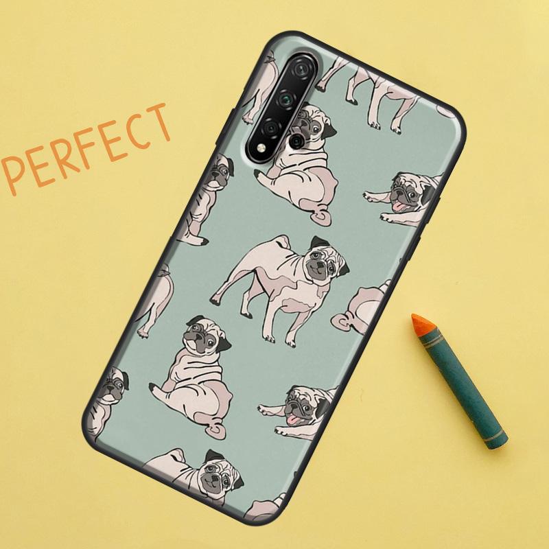 Милый чехол с изображением мопса для Huawei Nova 10 9 SE 5T Y90 Y70 Y60 Y61 Nova 3i 7i 8i 11i P20 P40 P30 Lite P60 Pro