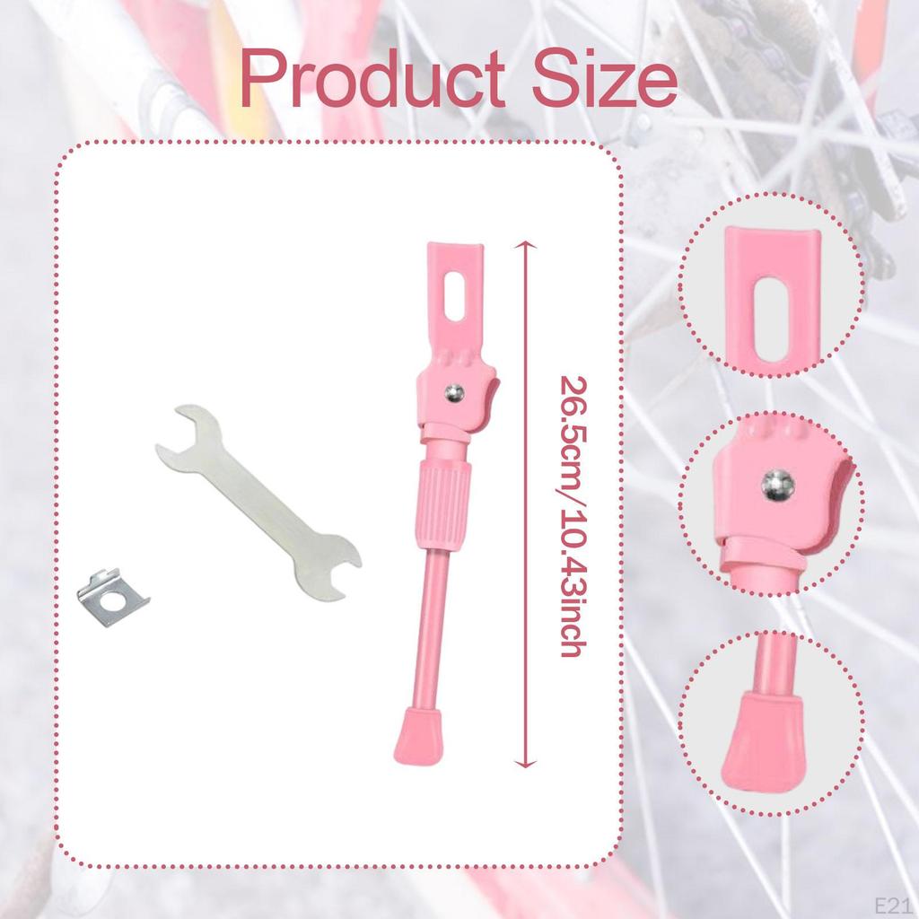 Adjustable Kickstand for Kids Bicycle, Side Support Mountain Bikes
