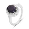 Silver Ring with Natural Sapphire 3.81ct, Cubic Zirconias, Item Weight 3.62 G (2173953)
