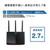 Asus Ethernet WiFi Pro Wireless Router Latest Standard WiFi6 Dual Band Gaming Compatible with V6 Port Quad Core CPU with Mesh Function 4LDK RT-AX86U