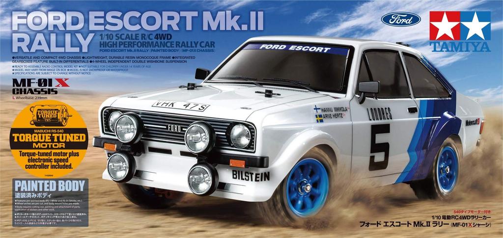 Tamiya 110 электрических радиоуправляемых машин серии № 687 Ford Escort Mk.II Rally (Шасси MF-01X) 58687