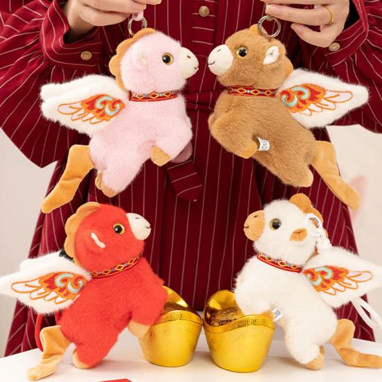 Плюшевая кукла-лошадь брелок год лошади зодиакальное украшение подвесная плюшевая игрушка для машины сумки подарок на китайский Новый год благоприятный символ благословения