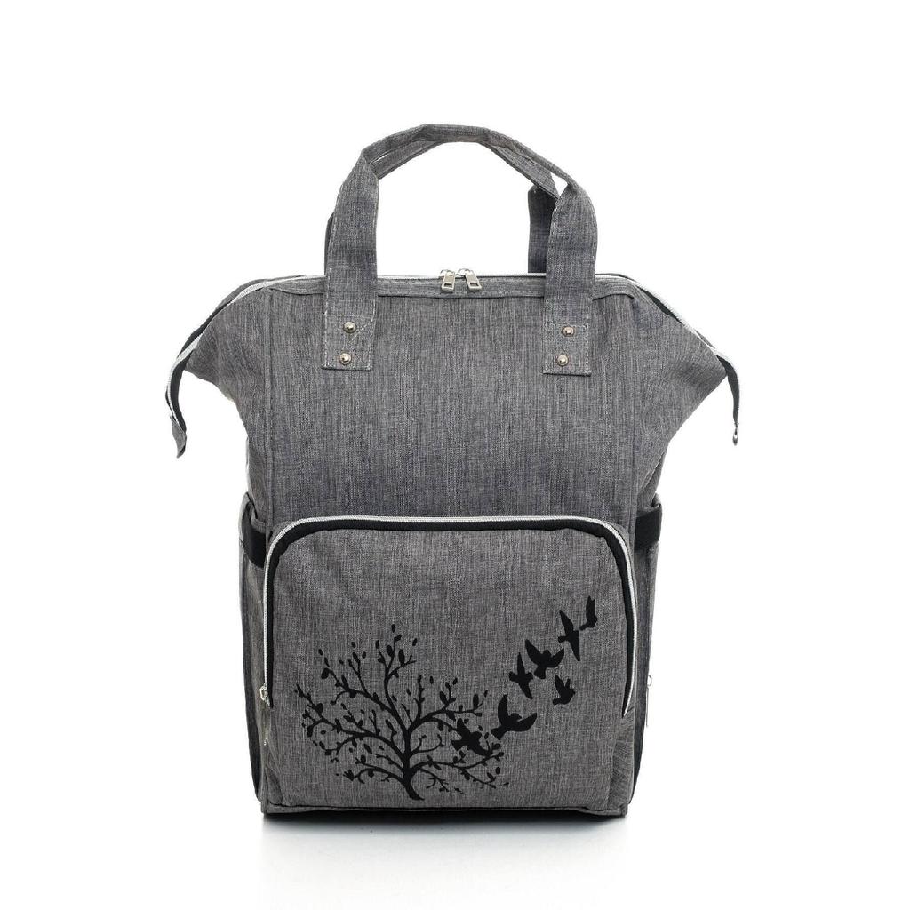 Черно-серый рюкзак для ухода за мамой и ребенком с бутылочкой-термосом, водонепроницаемая коляска с вешалкой