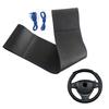 MaT Store Steering Wheel Cover, Braided, Genuine Leather, Anti-slip, Grip, Hand Sewing, For Regular
