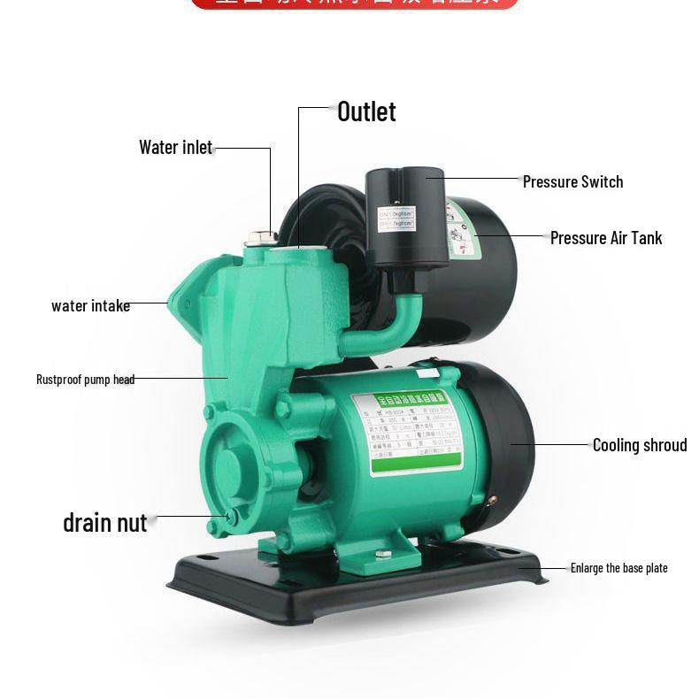 Бытовой автоматический насос-повыситель 220 В для систем скважинной и водопроводной воды