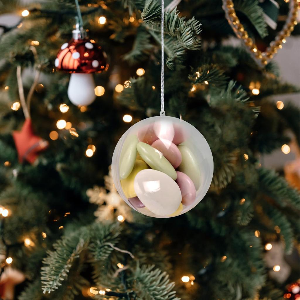 NUOLUX Plastic Christmas Ornament, Clear Ball, 15cm Hollow, Fillable Sphere, for DIY Decorations, Home, Weddings, Parties, and More