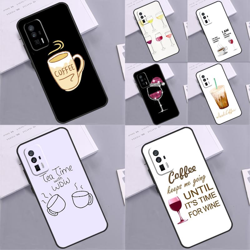 Coffee Wine Cup Case For Xiaomi 15 14 13 Ultra 11T 12T 13T 14T Pro POCO X7 Pro X3 X5 X6 F5 F6 M6 Pro Funda