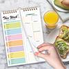 Magnetic Weekly Meal Planner Notebook Wall-Mounted Meal Planning Pad Grocery List Notepad Double Helix Tear-Off Shopping List Kitchen Organizer